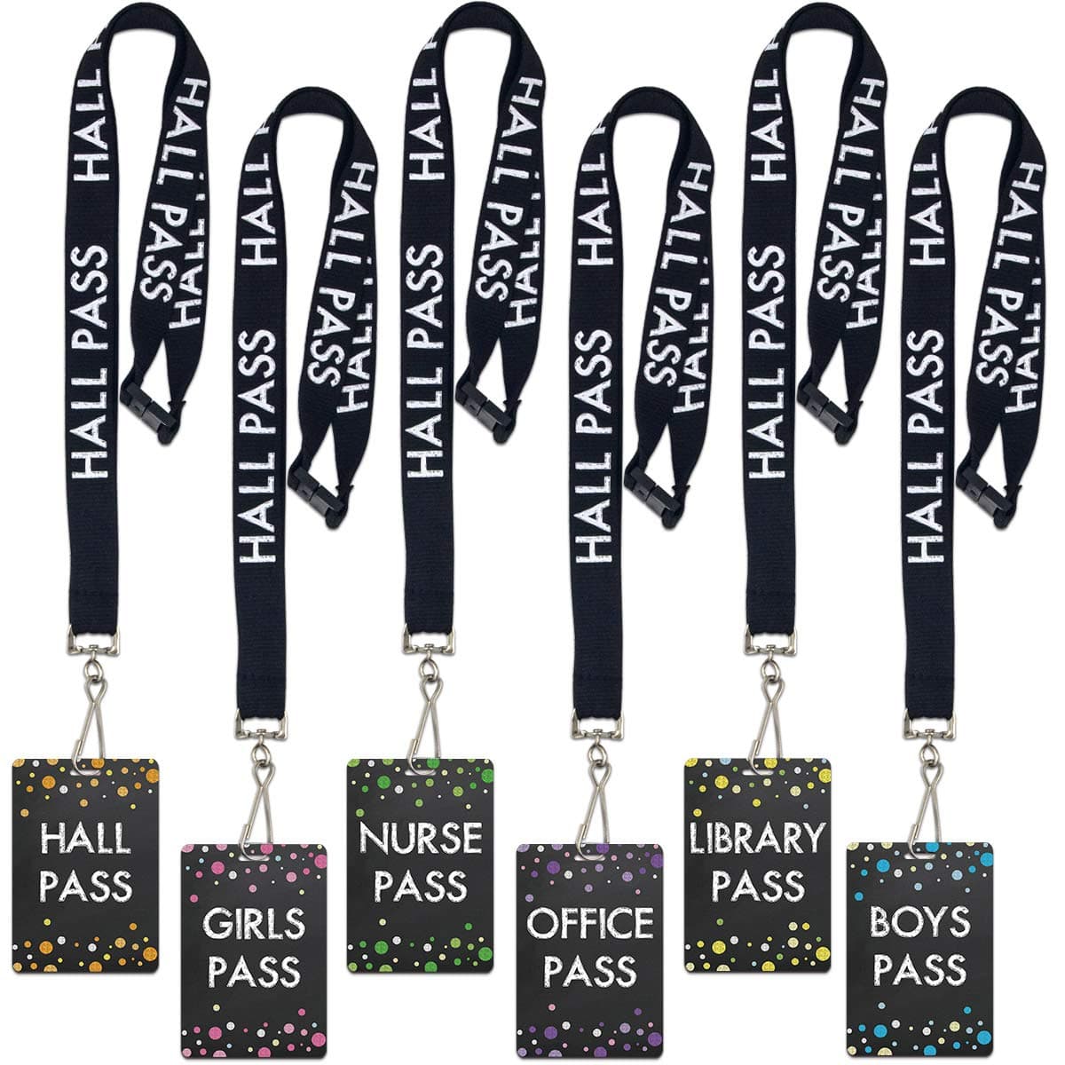 ceiba tree Chalkboard Hall Pass Lanyards School Passes Set of 6 for School Classroom Teacher Supply