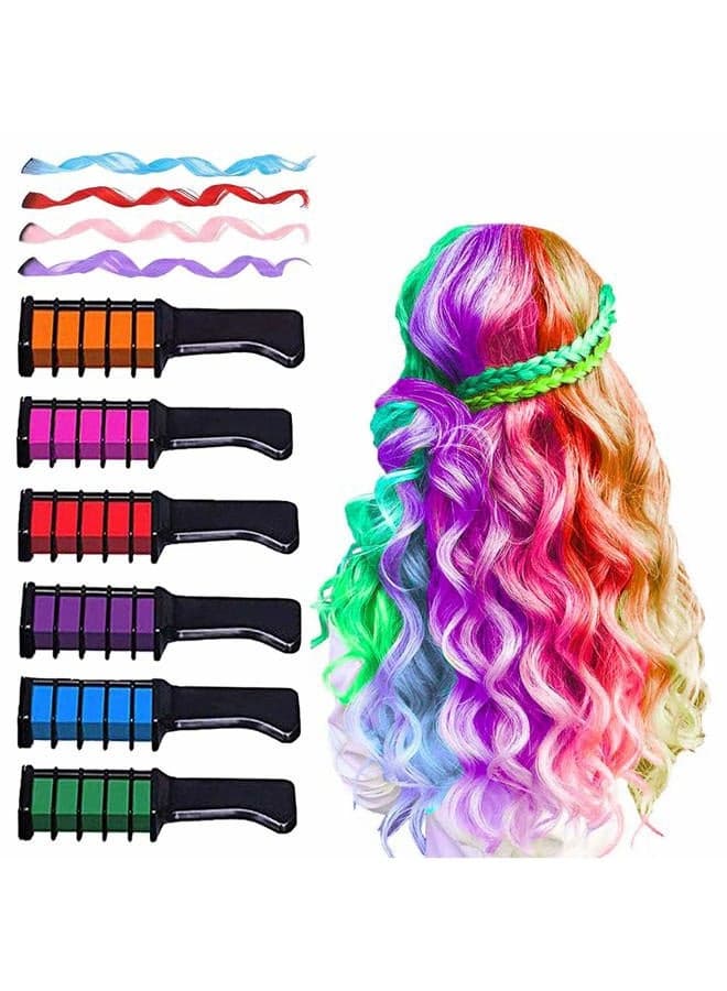 Hair Chalk-New Hair Chalk Comb Temporary Bright Washable Hair Color Dye for Girls Kids with Hair Extensions Clips-Christmas Birthday Easter St. Patrick's Day Gifts Toys for Girls Age 6-8-10-12