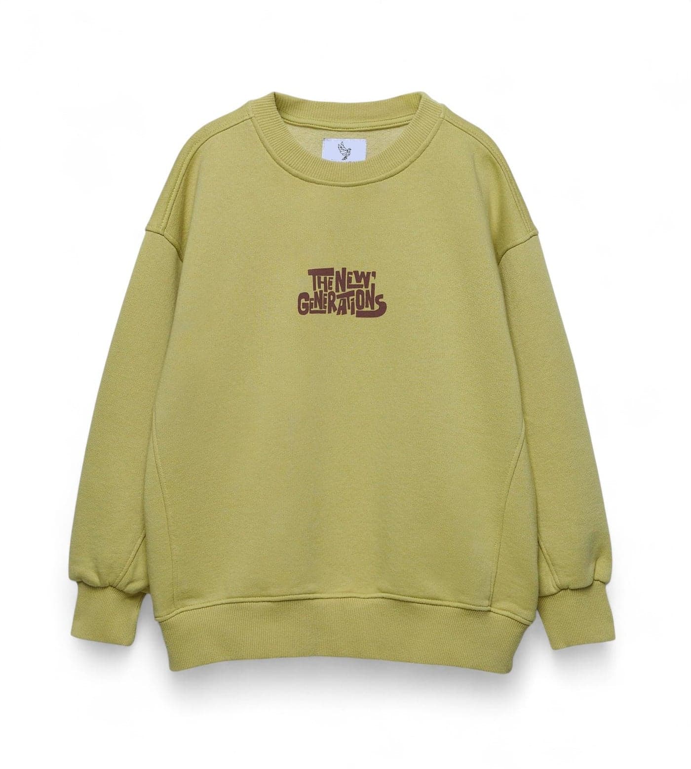 Alan Jones Clothing Boy's Oversized Sweatshirt | Stylish Printed Crew Neck Pullover for Kids | Age 6–16 Years | Soft & Warm Winter Wear (Lime_11-12 Years)