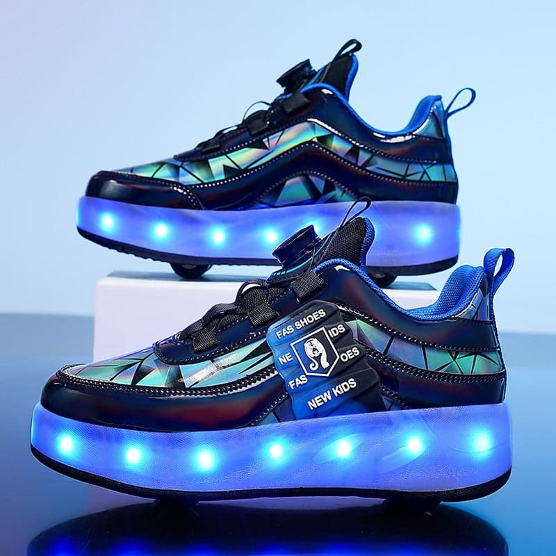 Boys Shoes Heloo Shoes Summer Children'S Sports Skates Teenagers Four-Wheel Deformation Shoes Can Walk