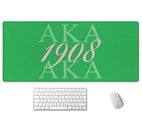 SSOIU Extended Gaming Mouse Pad (35.5x15.7 in), Large Stable Rubber Base Mousepad with Stitched Edges, Keyboard Mouse Mat Desk Pad for Work, Game, Office, Home - AkA 1908 Cool Design Green Color