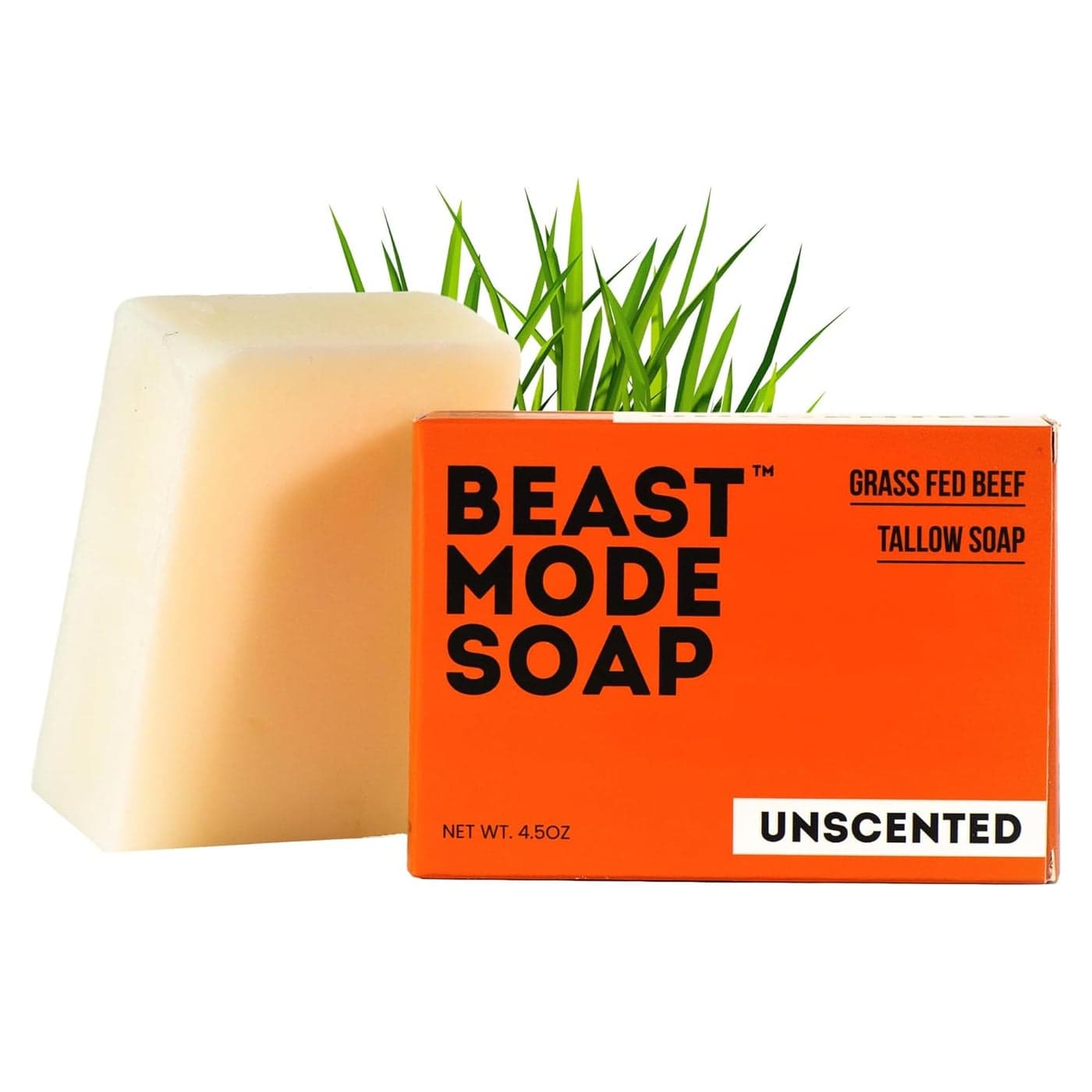 Beast Mode Soap for Men Unscented Single Bar MinimalIngredient GrassFed Tallow Water Bar Soap SensitiveSkin Safe Handcrafted in USA