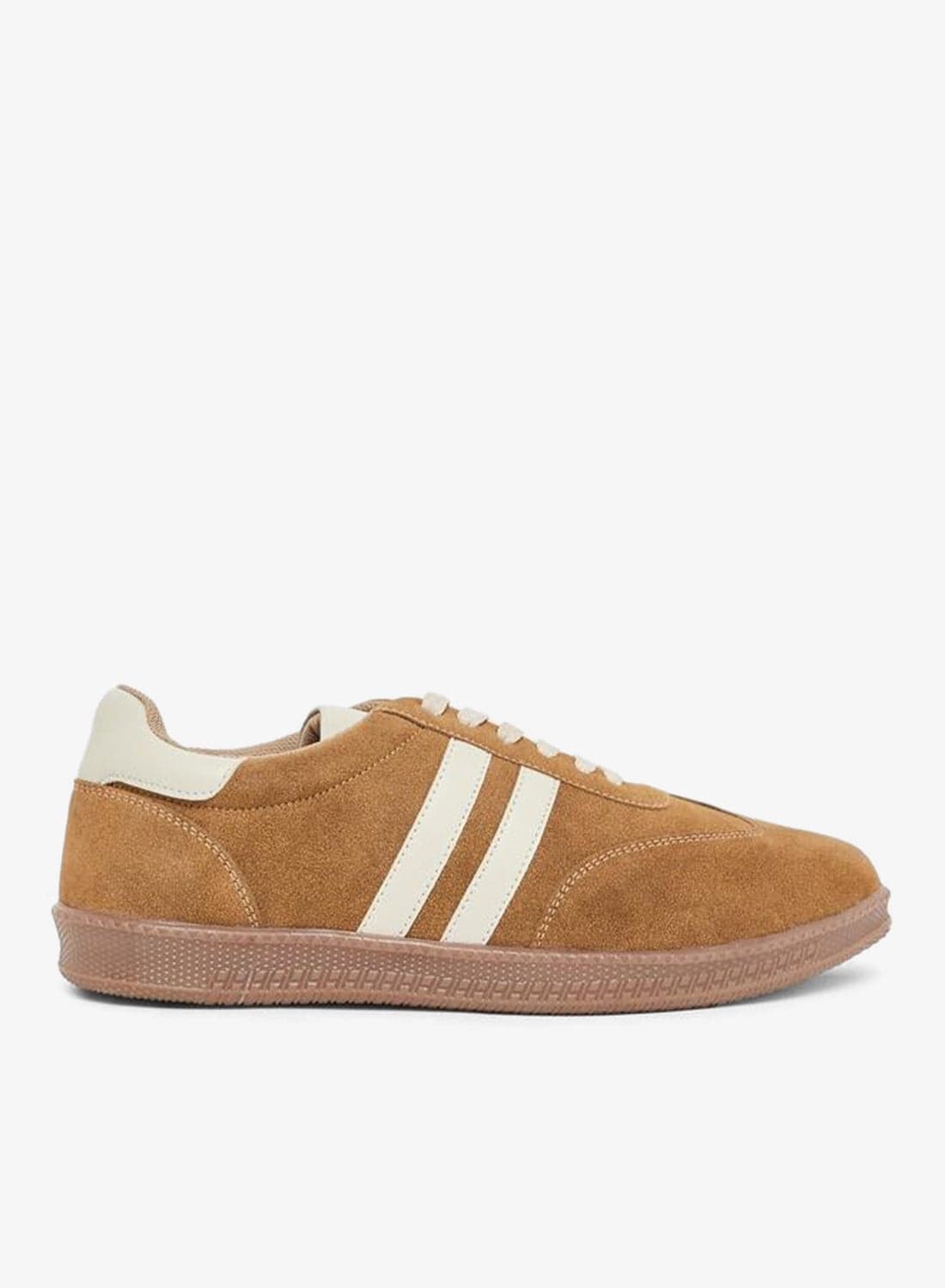 Men Tan Suede Low-Top Sneakers