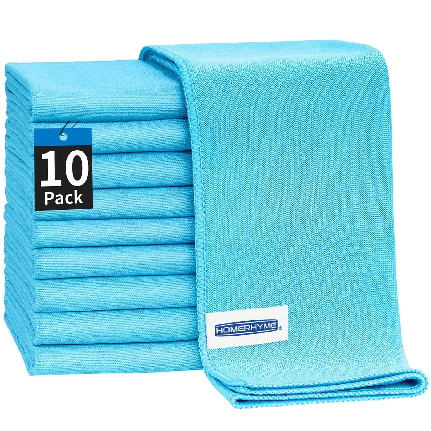 HOMERHYME Microfiber Glass Cleaning Cloth 10 Pack Polishing Cloths 16 x 14 Window Cleaning Towel Streak Free Lint Free Great for All Delicate Surface Glasses Stainless Steel Windshield
