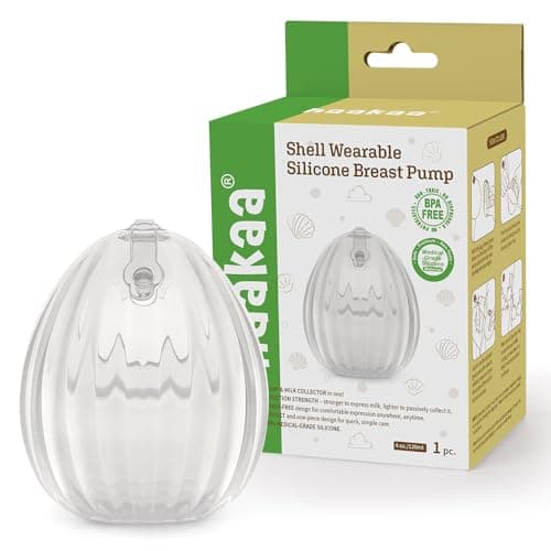 HAAKAA Shell Wearable HandsFree Manual Breast PumpMilk Collector MedicalGrade Silicone Compact Portable Discreet LeakProof Valve 4 oz 1PK