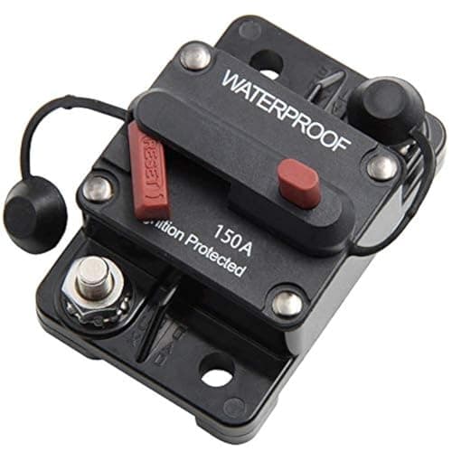 ANJOSHI 150 Amp Circuit Breaker 30A-300A with Manual Reset Waterproof Inline Fuse Inverter for Marine Trolling Motors Boat ATV Manual Power 12V-48VDC