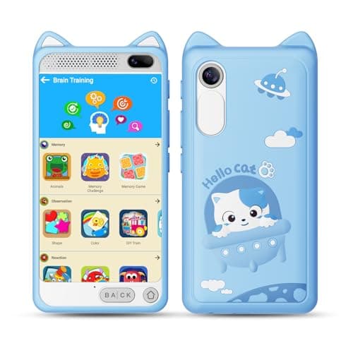 Kids Phone 397 Touchscreen Toddler Smart Phone Learning Toys with Educational Games 2000mA HighCapacity Kids Cell Phone for Boys Age 312 Toy Phone with Puzzle Game 8GB SD Card Blue