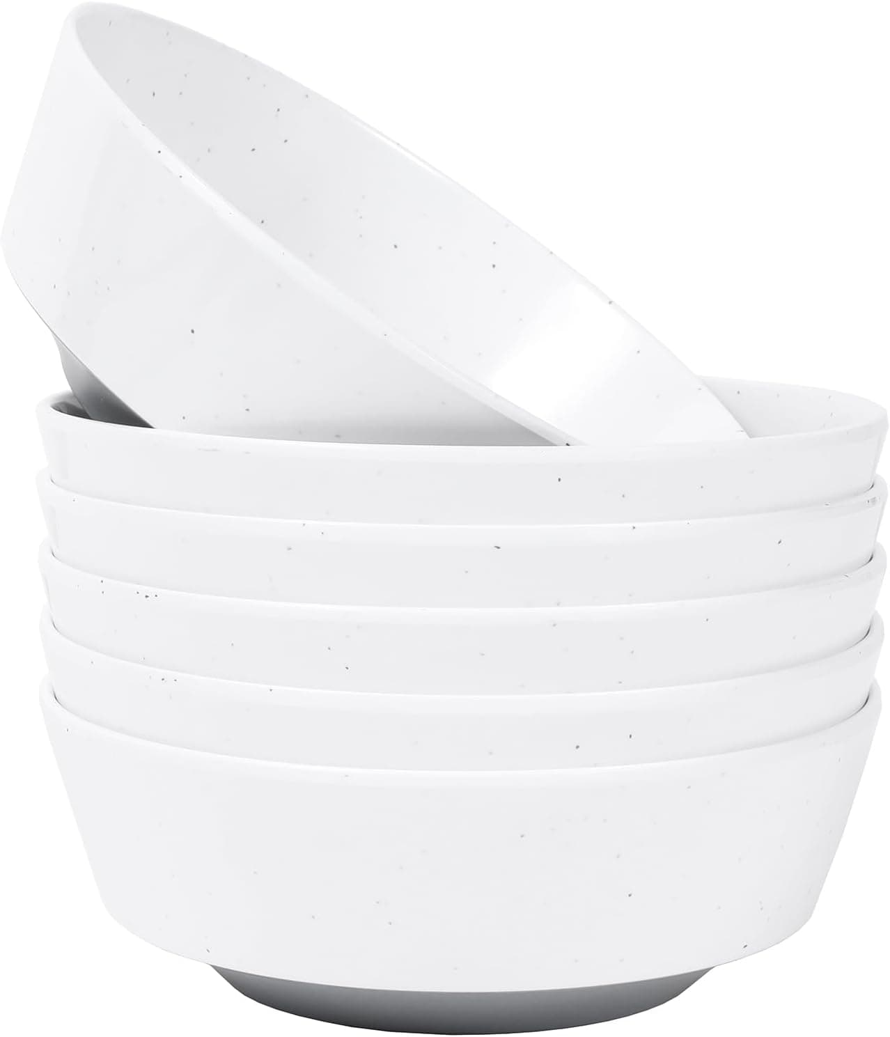 Webbylee 6inch Melamine Bowls set of 620ounce Dinnerware Cereal Bowls for Soup Salad Dessert Dishwasher Safe Space SavingWhiteGrey
