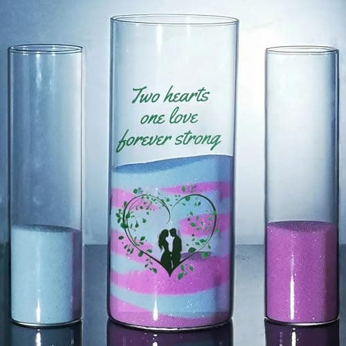 Unity Sand Ceremony Kit for Weddings - Complete Set with Handmade Decorative Vase (Sand is Included)
