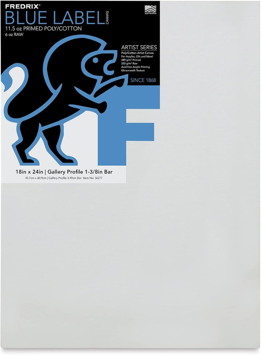 Fredrix Blue Label Cotton Canvas 18 x 24 Gallery Profile 138