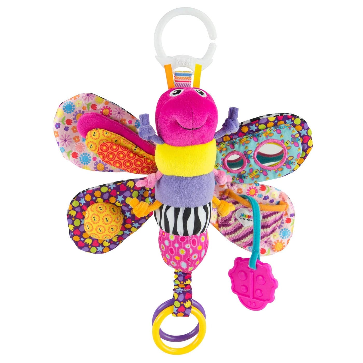 Lamaze Clip On Car Seat and Stroller Toy Fifi the Firefly Crinkle Car Seat Toys and Stroller Toys Sensory Toys for Babies Travel Toys for Car Infant Toys Ages 0 Months and Up