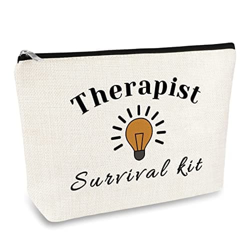 Therapist Gifts Makeup Bag Psychology Therapist Appreciation Gifts Travel Cosmetic Bag Zipper Pouch Birthday Retirement Present for Psychology Psychologist School Counselor Women Graduation Present