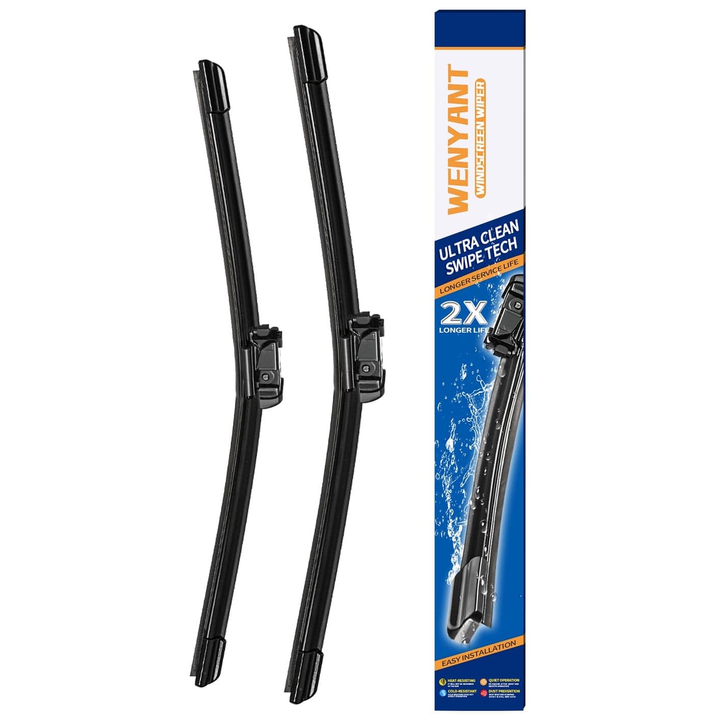 Wenyant 2417 Windshield Wipers Compatible with GMC Terrain Chevy Equinox20172010 Ford Kuga MK1 20122008 Front Wiper Blades for My Car Original Equipment Automotive Replacement Set of 2