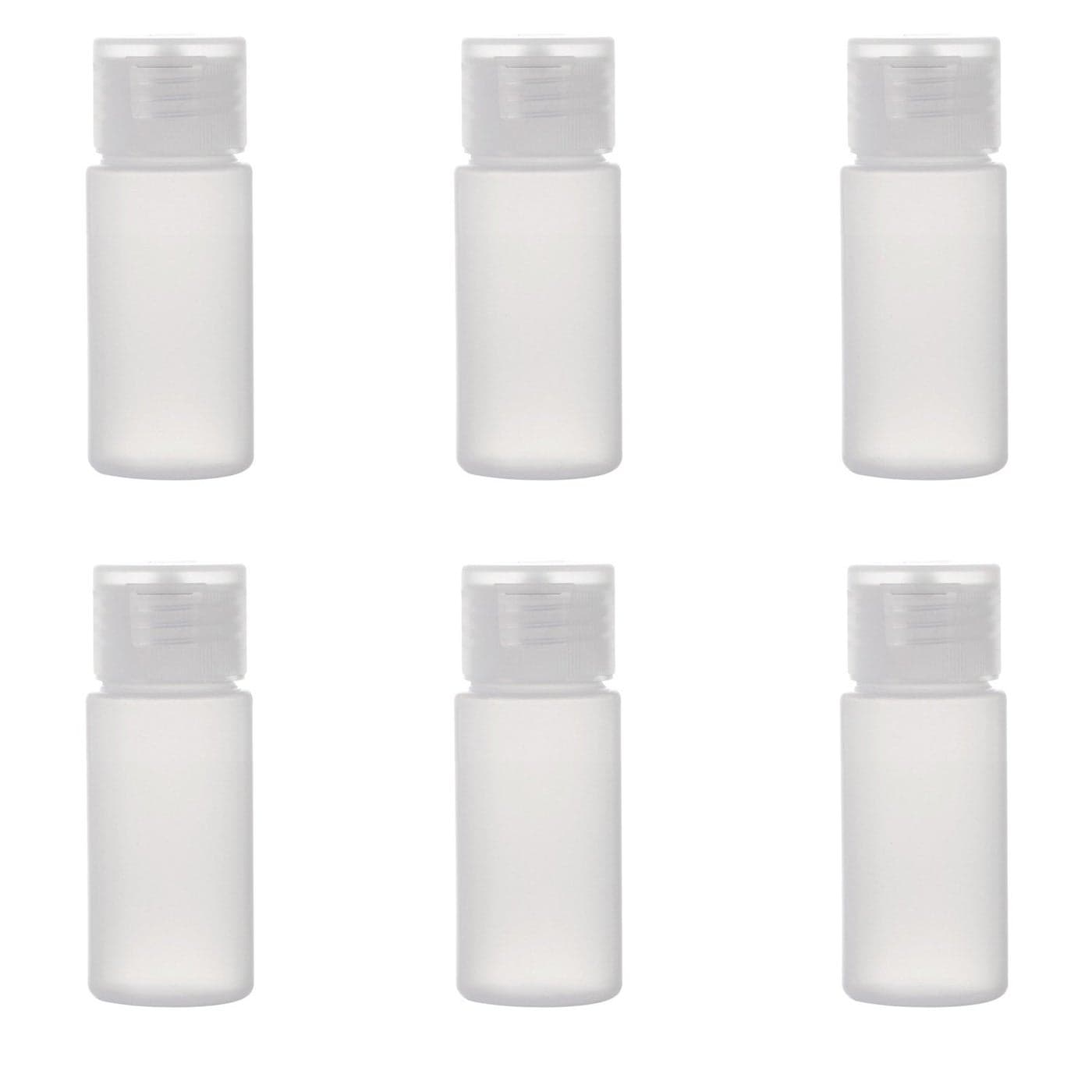 ALINK Travel Size Plastic Empty Toiletry Bottles 30ml 1 oz Pack of 6 Liquid Containers with Labels