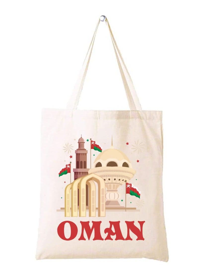 Oman National Day Cotton Tote Bag - A Reusable and Eco-Friendly Way to Show Your Omani Spirit