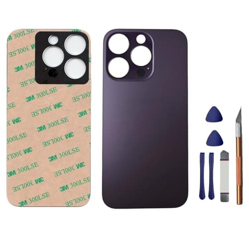 Mingxiong 14 Pro Max Back Glass Replacement for iPhone 14 Pro Max Rear Back Glass Panel Replacement with PreInstalled Adhesive Repairing Toolkit Deep Purple