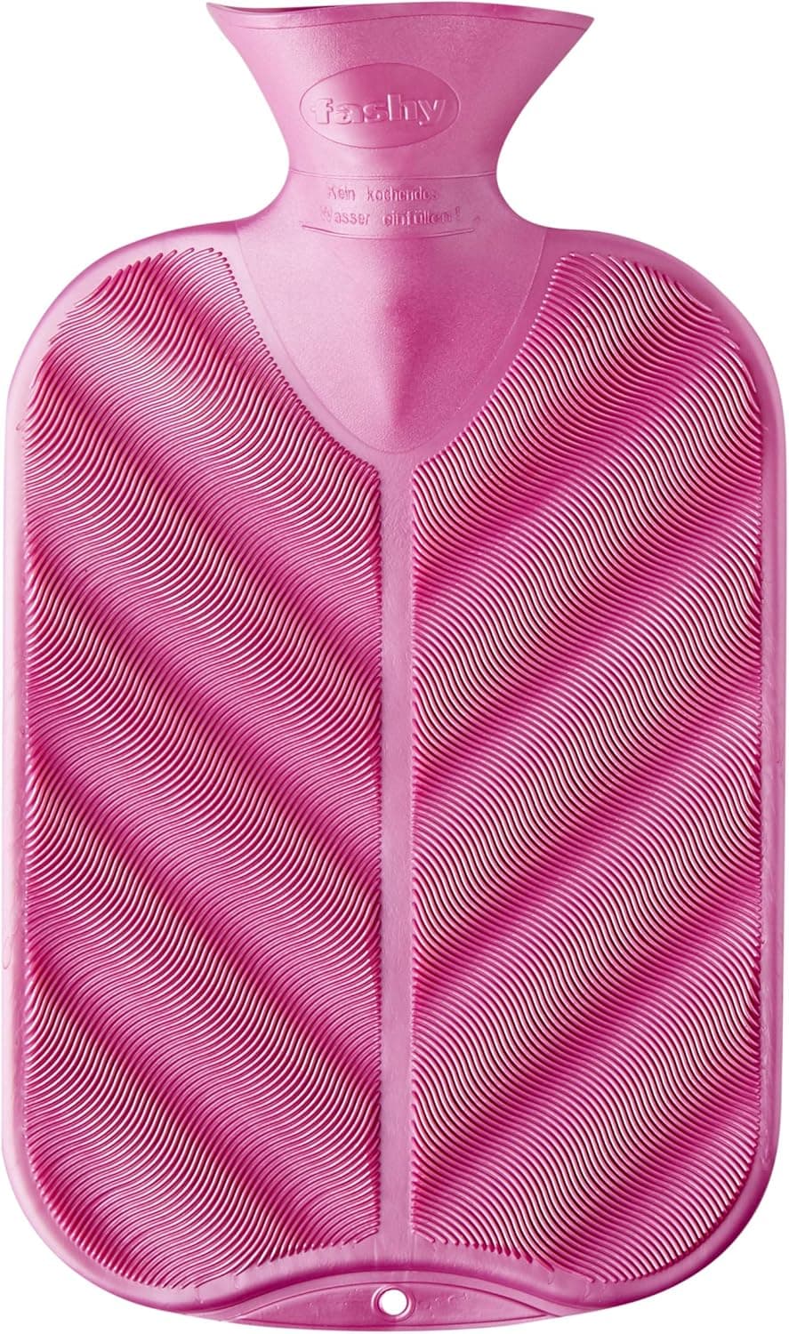 Fashy Hot Water Bottle Single Ripped with 3D Wave, 0.34, Fuchsia, 340 g