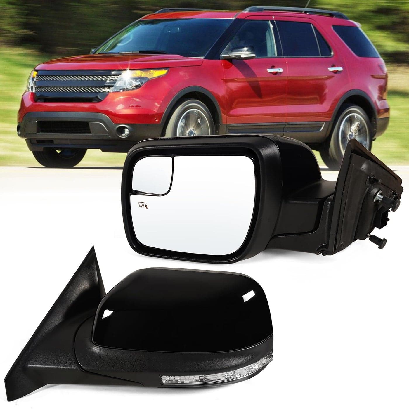 Lqito Left Driver Side Mirror Fits 20112019 Ford Explorer With Power Heated Turn signal And Puddle LightWithout Power Folding 7Pins Replaces GB5Z17683BA BB5Z17683BAFO1320554
