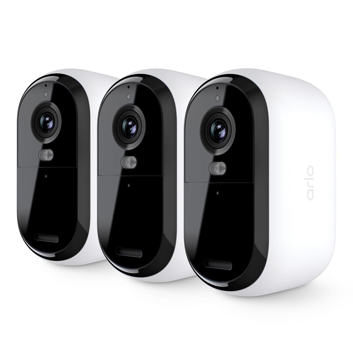 Arlo Essential Security Camera 1080p HD Outdoor Indoor 2nd Gen Wireless with Spotlight 2Way Audio Color Night Vision Live Stream Real Time Notifications Wide Angle White 3 Cameras