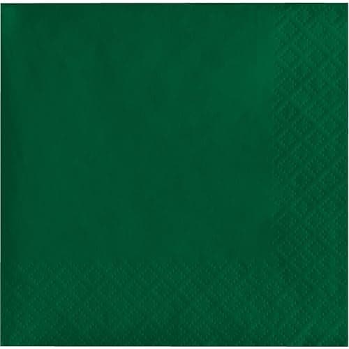 Creative Converting Touch of Color 200 Count 2-Ply Paper Beverage Napkins, Hunter Green - 253124