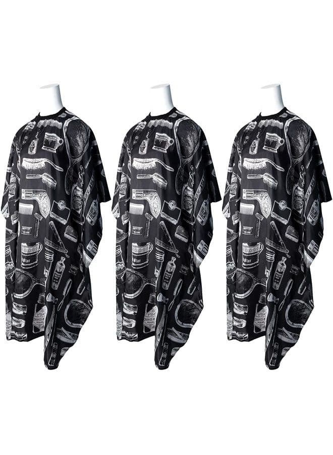 3 Pcs Professional Barber Cape for Adults,Hairdressing Salon Cape for Styling Coloring Hair, Waterproof Hair Cutting Cape with Adjustable Snap Closure