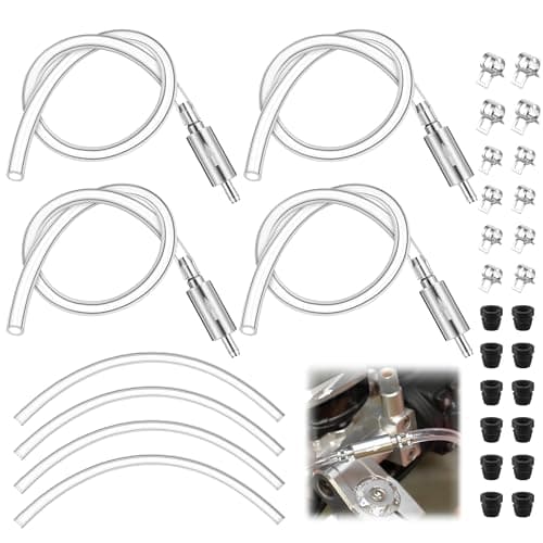 Meonum 4 Pack Brake Bleeder Hose Motorcycle Brake Bleeder Kit with Nozzle Cap Clamp One Way Check Valve Tube Bleeding Tools for Hydraulic System Bleeding Car Clutch Fluid Replacement Hose