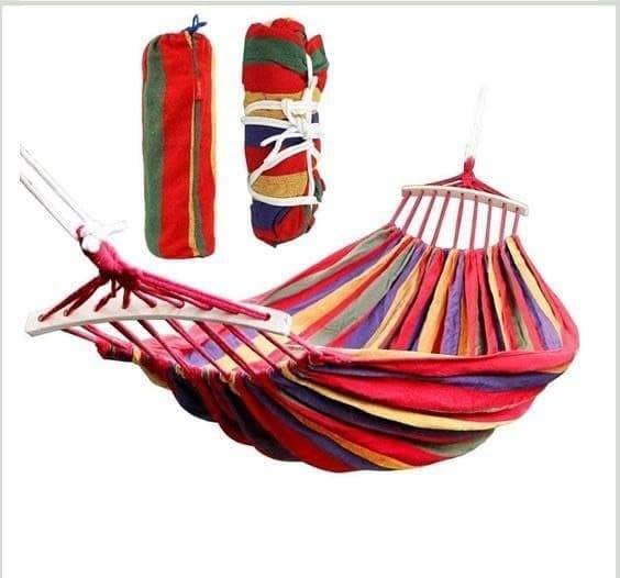 RAJA DHIRAJ Hammock Colorful Stripe Hammocks Swing with Spreader Bar Carry Bag for Patio Lawn Garden CampingBeachBackyard Outdoor Indoor 2 Person