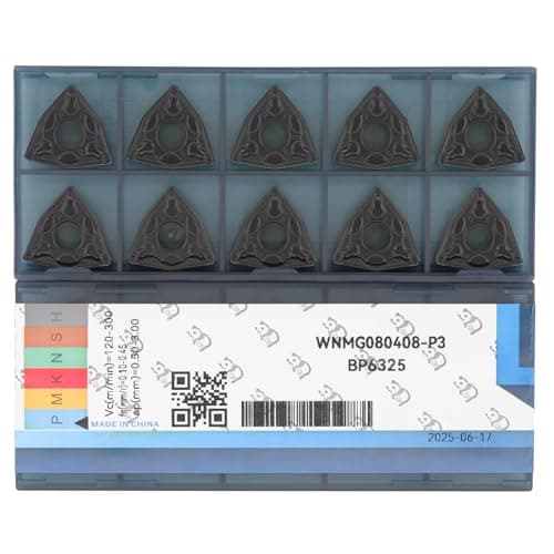 CDBP CNC Carbide Inserts WNMG432 Wnmg 080408 for Metal Cutting Steel, Semi-Finishing chipbreaker for Turning Cutter, 10 PCS.