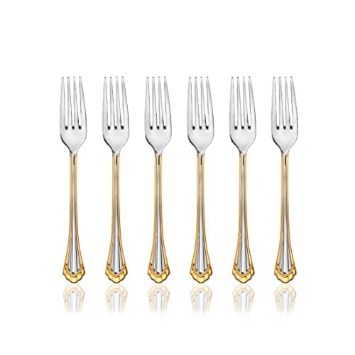 Shri & Sam Stainless Steel Feather Desert Fork, 6 Piece