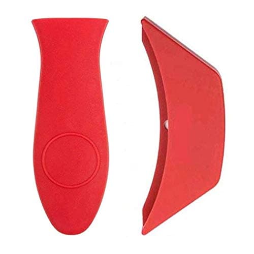 Trumoter Silicone Hot Handle Cover, Assist Pan Holder for Cast Iron Skillets and Traditional Pots - Red