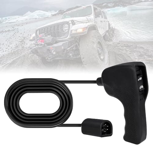 83665 Plug-in Truck Winch Remote Controller Replacement for WARN M8000 M12000 VR12000 Zeon 10S - Compatible with Ford Dodge Ram Power Wagon - Handheld Control with 12ft D-Shape Cable & Ergonomic Grip