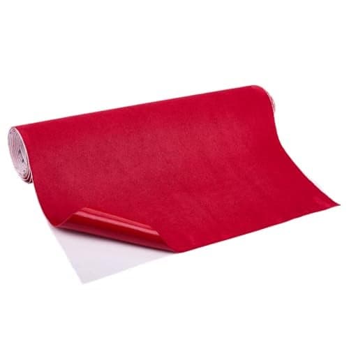DELORIGIN 118 L x 59 W Suede Fabric Wrap Microfiber Fabric SelfAdhesive Suede Look for Car Interior Red Self Adhesive Film Sticker DIY Elastic Peel Stretch Film for Furniture Decor
