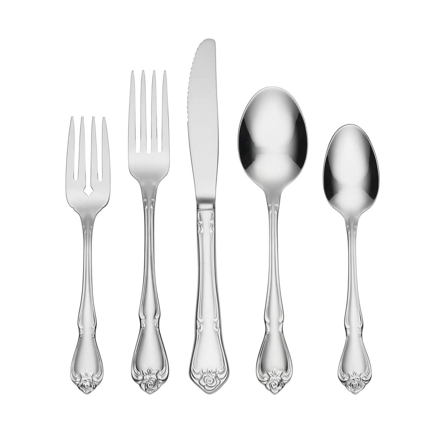 Oneida B552020A True Rose 20 Piece Everyday Flatware Set Service For 4