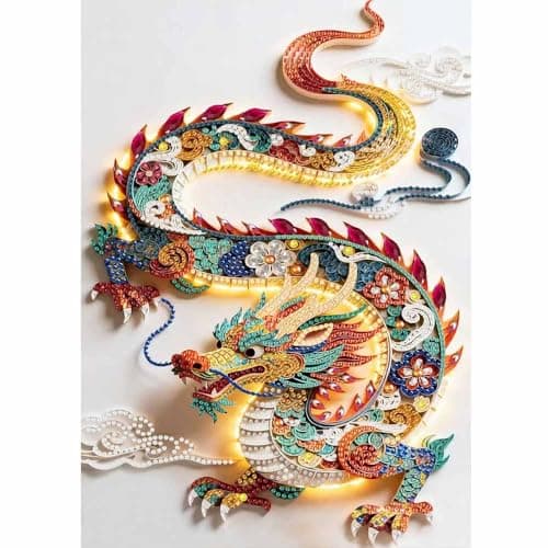Dragon Special Shape Diamond Art Kits For Adults BeginnersDIY Crystal Rhinestones Diamond Painting Kit For Crafts For Adults5D Diamond Art Painting Mosaic Making For Home Wall Decor 12 X 16inch