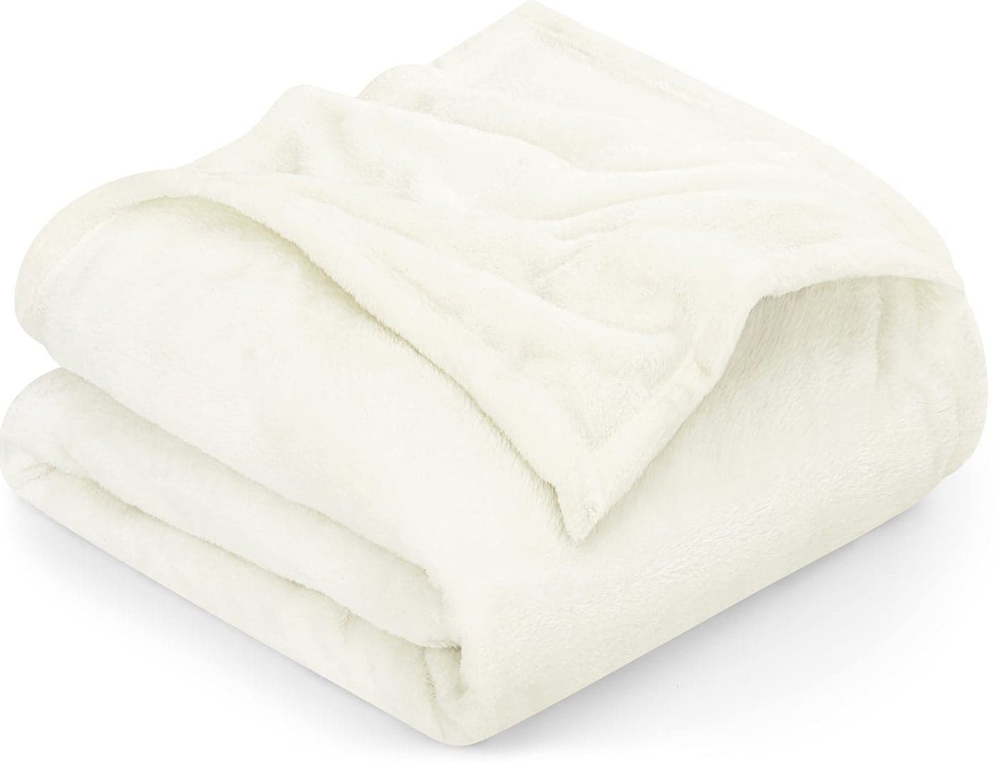 Utopia Bedding Fleece Blanket Queen Size Ivory 300GSM Luxury Fuzzy Soft Anti-Static Microfiber Bed Blanket (90x90 Inch)
