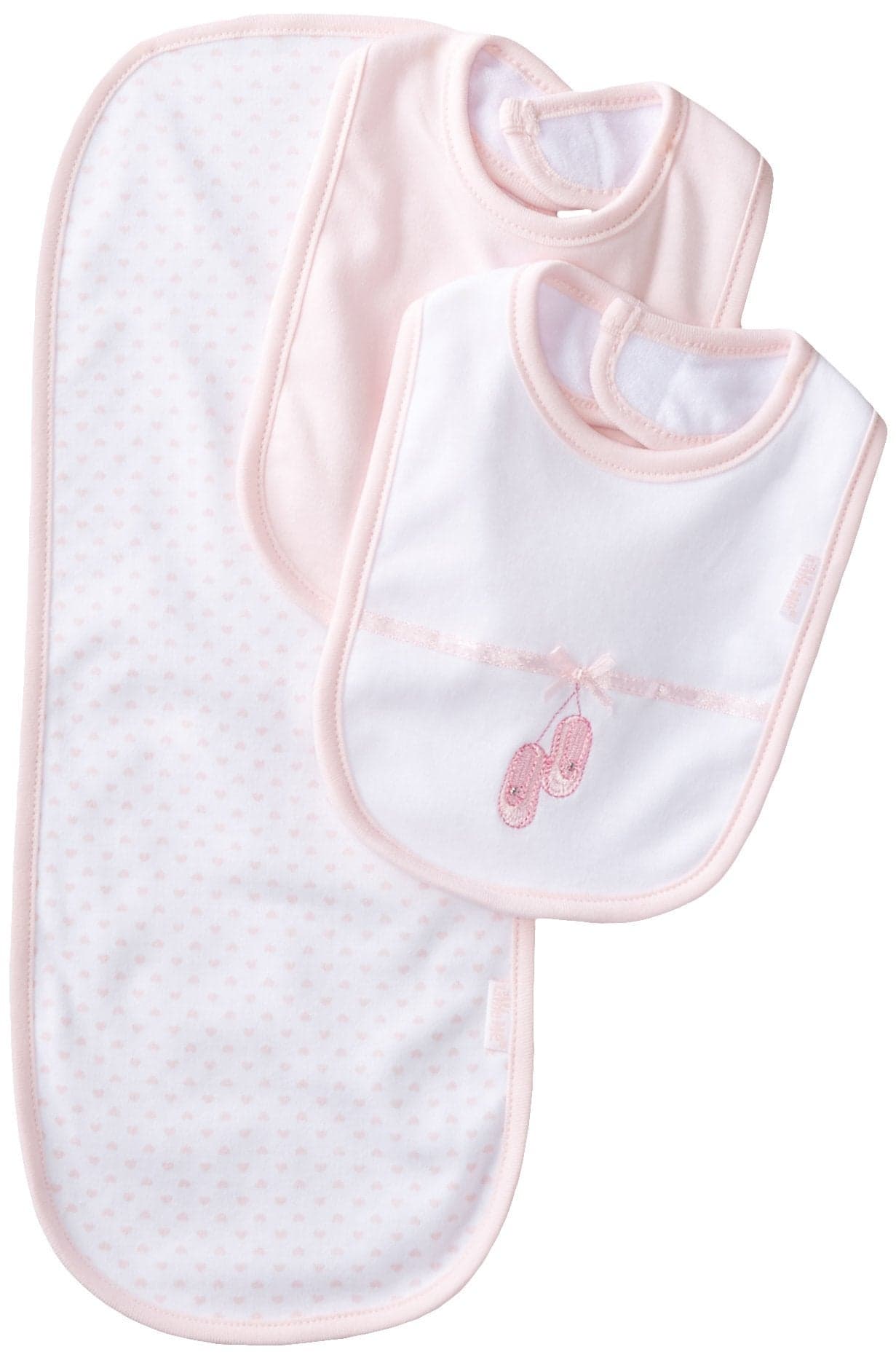 Little Me Clothes for Baby Boys’ and Girls’ 3-Piece Bib and Burp Sets, 2 Bibs and 1 Burp Cloth, Soft Cotton Feeding Essentials with Velcro Closures, Absorbent, Machine Washable
