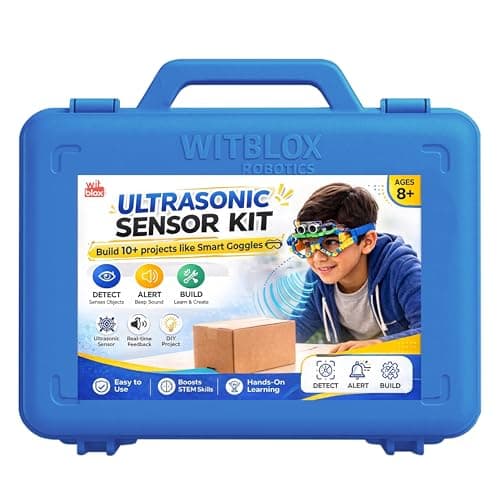 WitBlox Sonar (Ultrasonic) Sensor Kit – Perfect for School Projects, Science Exhibition & Science Fair Models|Build Safety Alert |STEM Robotics DIY Age 8,9,10,11,12,13,14 |Free Classes| Made in India