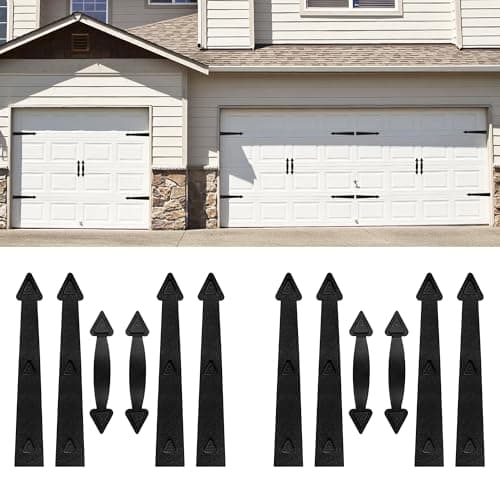 Magnetic Garage Door HardwareGarage Door Magnetic Decorative Hardware 8 Hinges 4 Handles for Iron DoorEasy InstallDurable Waterproof Classics Style2 Pack