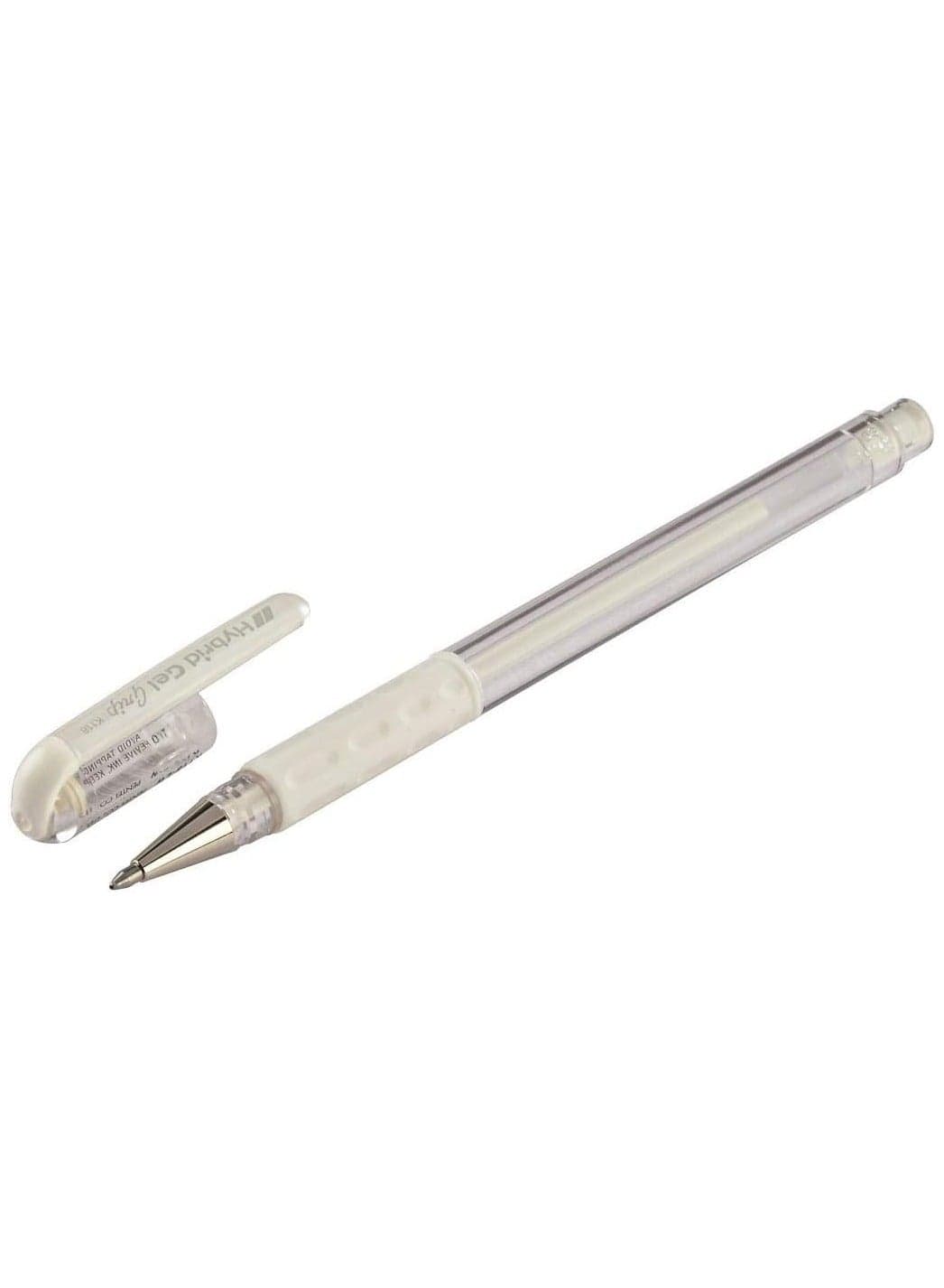 Pentel K118LW Hybrid Rollerball Pen White - Single Pen