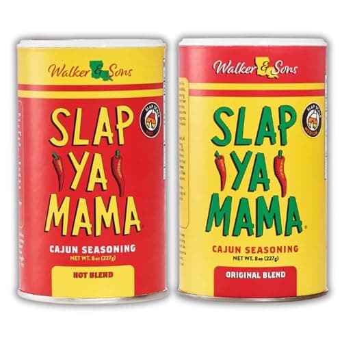 Slap Ya Mama Cajun Seasoning from Louisiana Spice Variety Pack 8 Ounce Cans 1 Original Cajun and 1 Hot Cajun Blend
