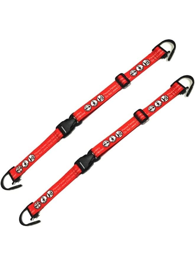 Hooshing 2PCS Kids Baby Safety Seat Belt Adjustable Supermarket Shopping Cart Belt Chair Seat Belts Red