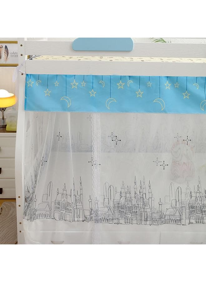 Embroidered Dormitory Zipper Mosquito Net Student Bunk 1m1.2 Single Bed Curtain Shading Integrated 1.5 Mitt Encryption
