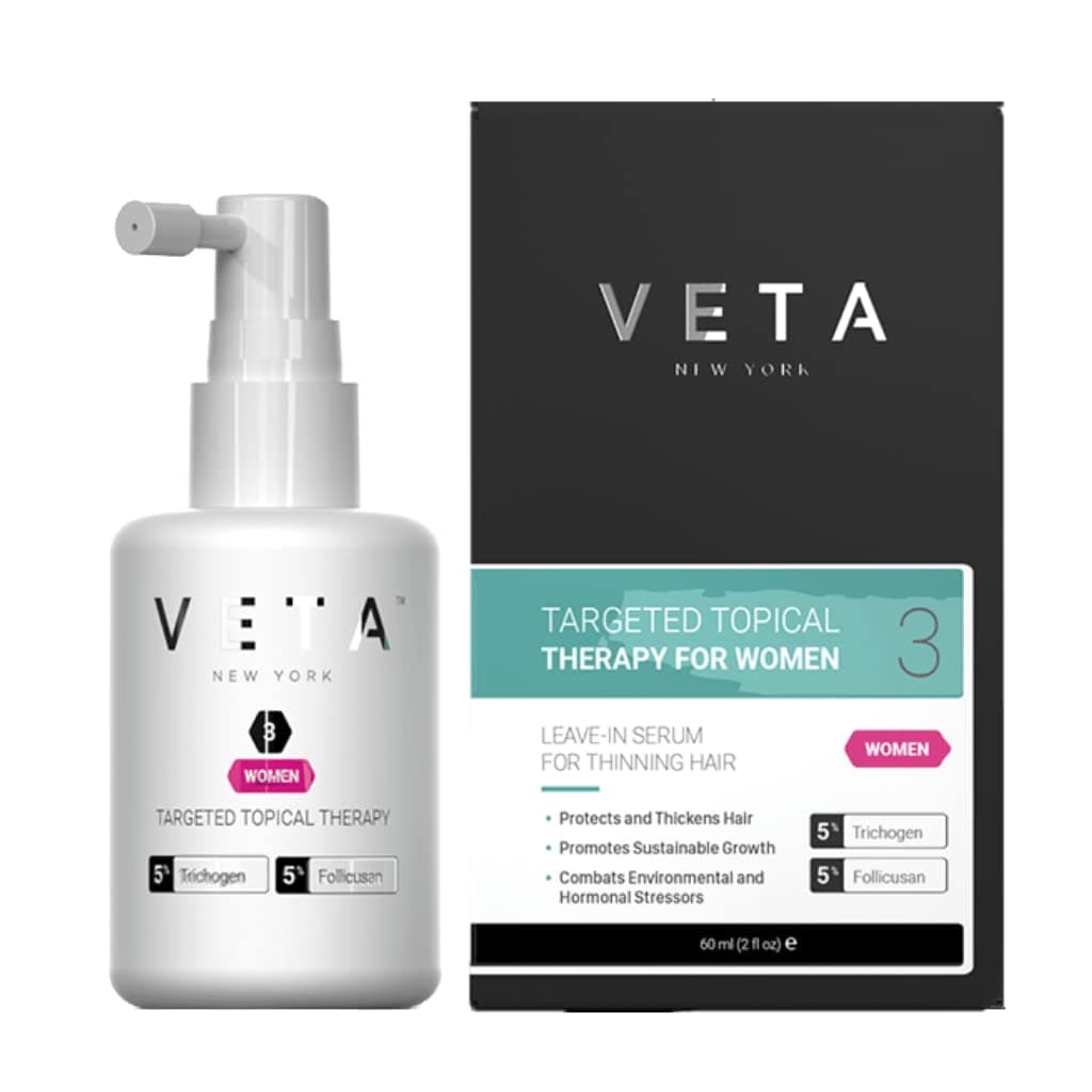 Womens Targeted Topical Serum Hair stimulating Treatment Fights Chronic Hair Loss Revitalize with Biotin Neem Oil Lavender Combat hair thinning factors restore growth cycle 2 fl oz Veta