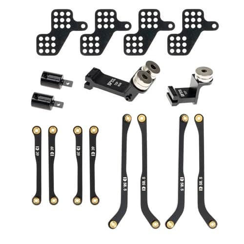 RampCrab High Clearance 4 Links Set for AX24 Front Rear Extend 6mm Stainless Steel Links Set Upgrade Parts for AX24 XC1 124 RC Crawler Car Upgrade Accessories