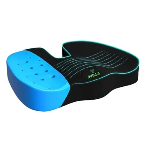 9villa Gel Orthopedic Memory Coccyx Cushion | Chair Cushion,Car Seat, Memory Foam Sitting for Pressure Relief,Tailbone Back Pain,Sciatica & Back Pain Relief
