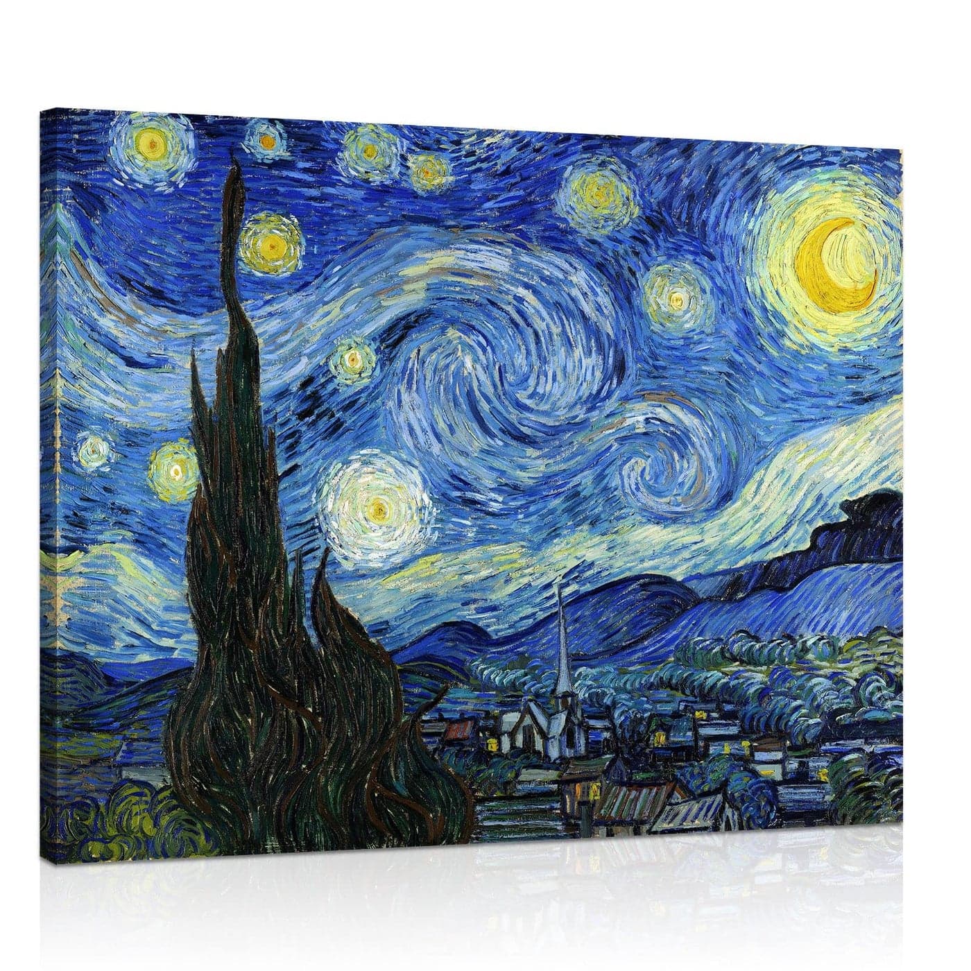 1 KINGO Van Gogh Canvas Wall Art Starry Night Landscape Painting Picture Reproduction Room Decor Famous Art Prints Extra Large Modern Artwork Framed Poster Bedroom Home Decoration 24 x 30