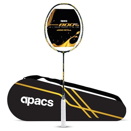 Apacs Z-Power 800 RP+ (38LBS, 100% Japan Made Graphite) 4U | Head Heavy Unstrung Badminton Racquet with Sonic Metal Tech (Ideal for Intermediate and Advance Players) | Badminton Racket with Full Cover