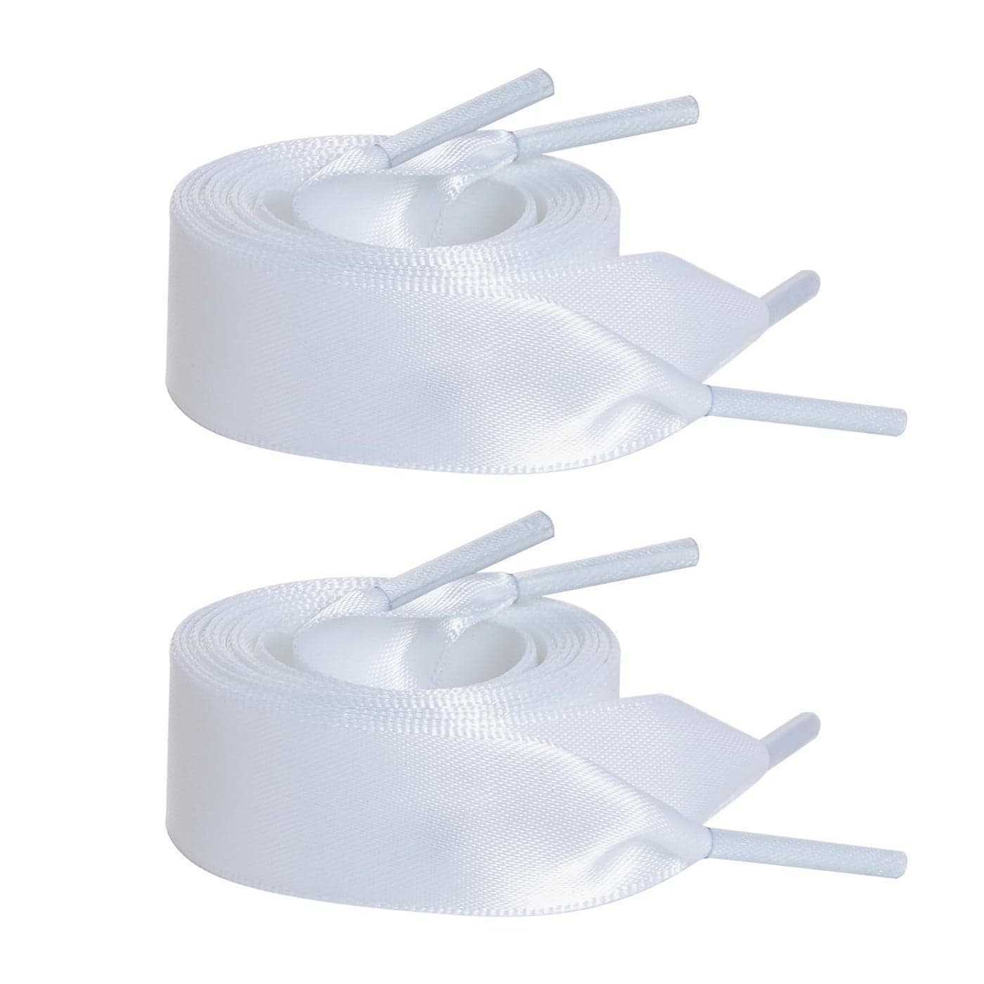 Marrywindix 2 Pairs 47 Flat Satin Ribbon Shoelaces White Silk Shoestrings Wide Shoe Laces for Sneakers Skate Shoes Boots Sport Shoes