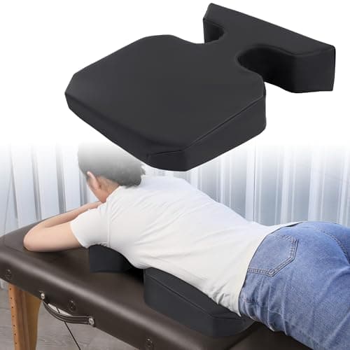 HOMBYS Supportive Breast Pillow for Massage Table Extra Thick 5 Height Resuable Waterproof Massage Bolster Pillow Cushion for Stomach Sleeper Beauty Salon SPA Breast Pillow for SleepingBlack