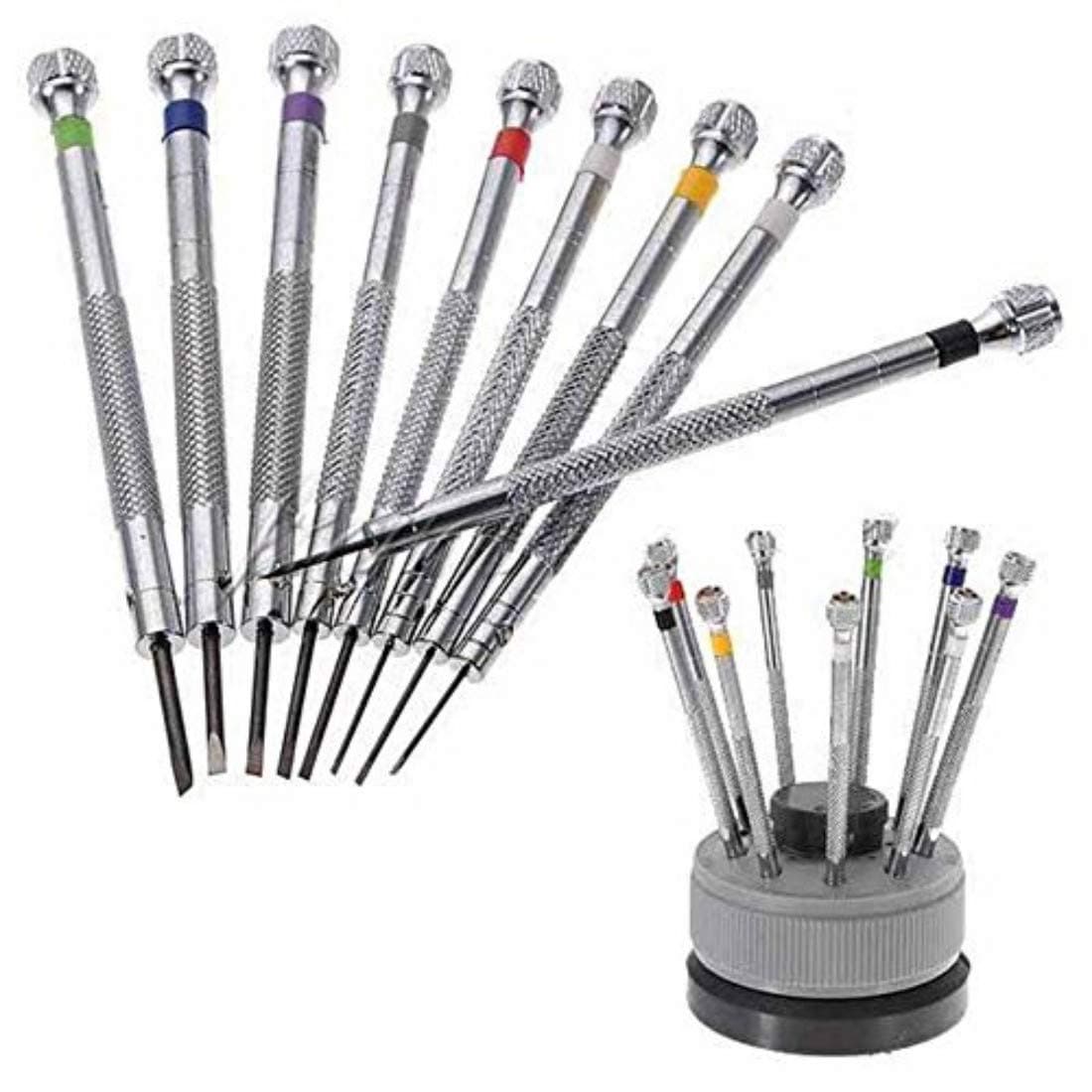 DIY Crafts Pack Of 1 Set, Screwdriver Set, Micro Precision Screwdriver Set 0.5mm - 2.5mm with Stand Replacement Tips Jewelry Watch Repair Ele (Pack Of 1 Set, Screwdriver Set)